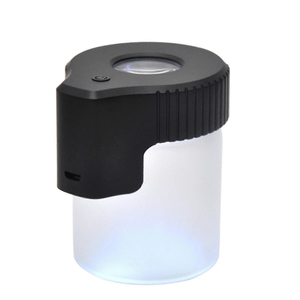 LED Transparent Förvaringsburk Premium Hög Bor Silikonglasburk För Mat Hantverk Förvaring[PB] Black TM