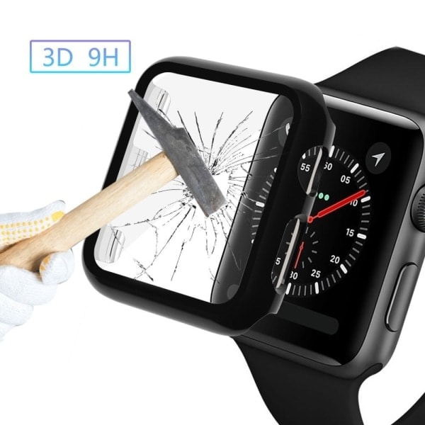 Hærdet Glas Skærmbeskytter Apple Watch 40 mm - Glossy Black Sort Sort
