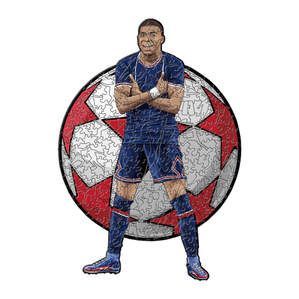 Puinen palapelilelu - Mbappe A4 paperikotelossa