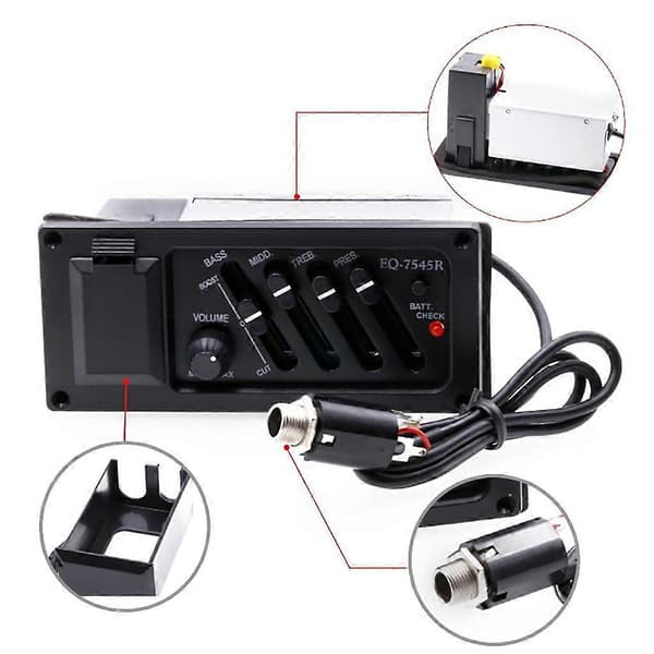 Gitar Pickup, 4-bånds Gitar Preamp Equalizere Piezo Pickup Tuner