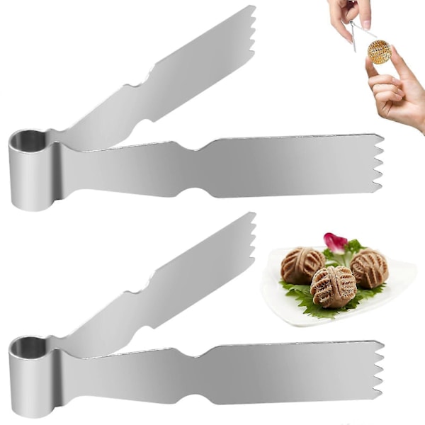 2 stk. Pincet Tænger, Konditorværktøj Cookie Maker Dejskraber Presse, Rustfrit Stål Konditortænger Bageværktøj til Dekoration og Forsegling af Cookies