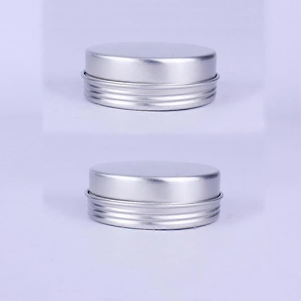 Runda aluminiumbehållare 25 ml för kosmetiska prover Resevänlig Silver 12 st