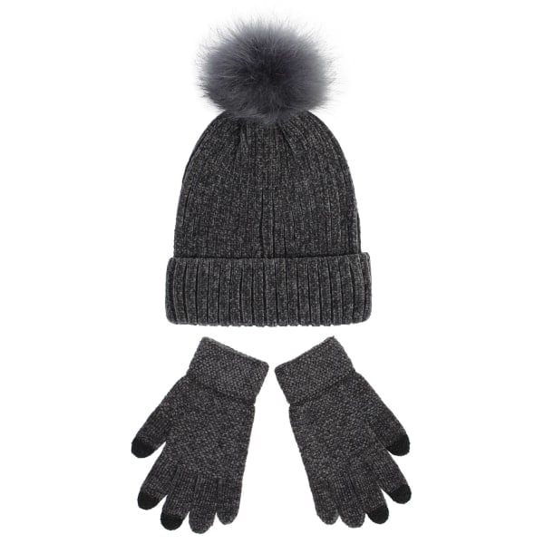 Strikkede hue kvinder ny Chenille uldhue handsker sæt fortykket varm fluffy hue efterår og vinter Læder Camel