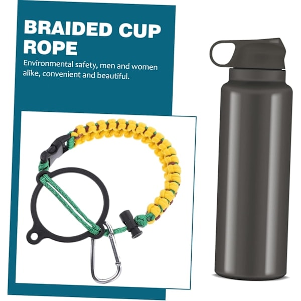 1 stk kopptau håndtau campingarmbånd vannflaske overlevelsesstropp overlevelsestau armbånd karabinkrok stropp tau bærestropp vann Blue