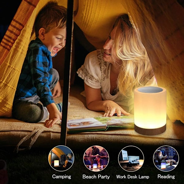 LED Natlampe, Smart Sengelampe, Justerbar Kontrol, USB Genopladelig, Bærbar, til Børn, Soveværelse