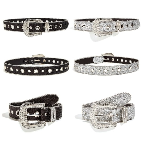 Rhinestone bælte taljebånd Silver