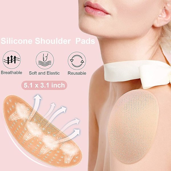 4 Par Skulder Push-up Pads Bløde Silikon Klæbende Skulder Pads Anti-slip Forbedrer Skulder Pads