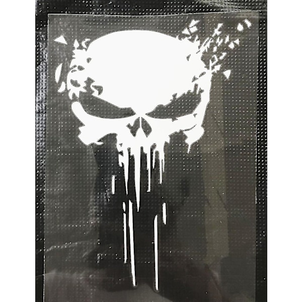 3D Punisher Skull Blod-Dekal Vinyl Dekal for Bil Karosseri Dekaler Dekal Bil Eksteriør Dekorasjon Bil Styling Tilbehør Dekaler 10x15cm - Bil Dekaler White