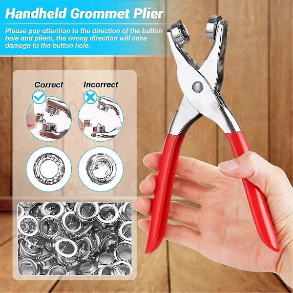 642 st Grommet Verktygsset 1/2 Tum Öljettset Med 320 st Öljetter, 320 st Brickor Och Gromme