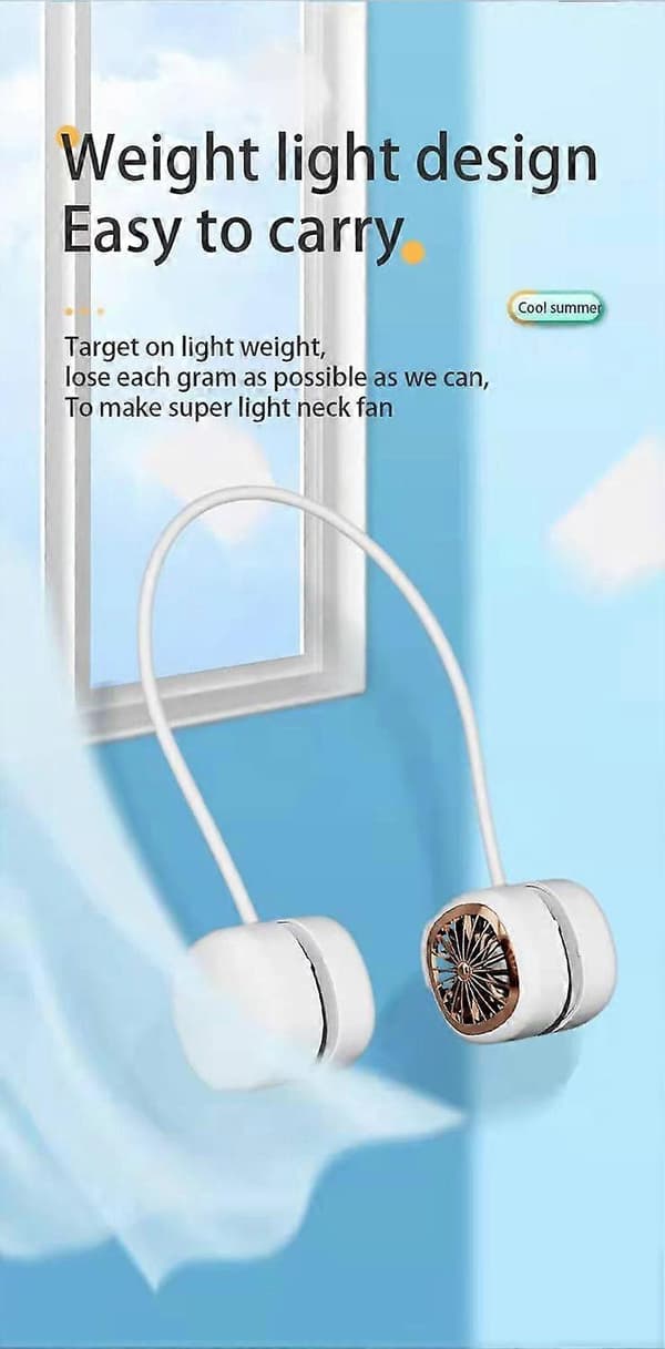Bærbare halsventilatorer, bladløs, genopladelig ventilator