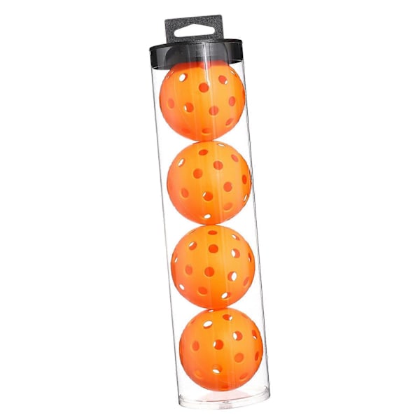 Inomhus Pickleballs - Inomhusbanans Pickleball Bollar - 4-pack Pickleballs - Turnering Pickleballs Orange 74mm