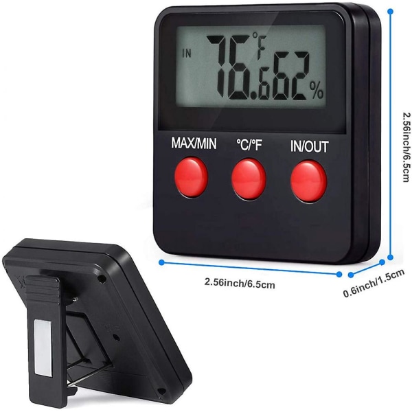 Digitalt Termometer LCD Hygrometer Temperatur- og Fuktighetsmåler for Kjæledyr Inkubator, Tank Digital Sporingstermometer