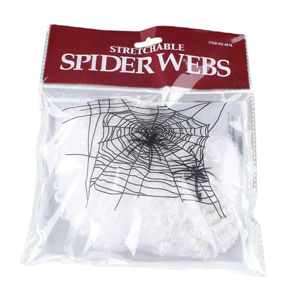 2025 Super Praktisk Edderkoppespind, Super Strækbart Spindelvæv, Halloween Edderkoppespind - 100 gram 100 edderkopper White