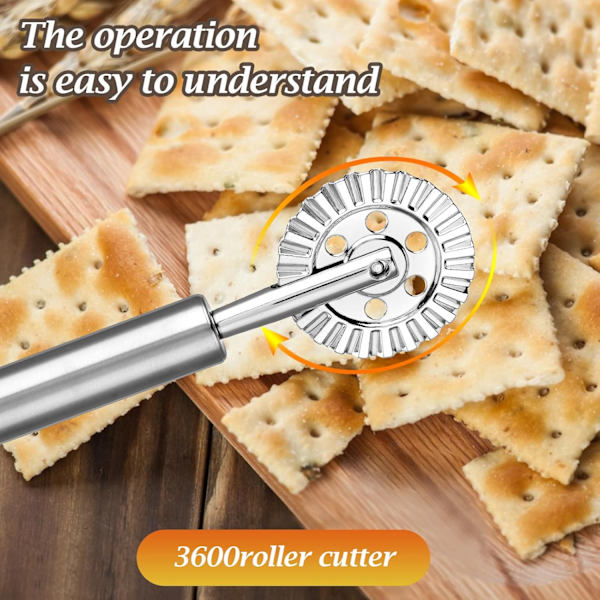 Pastakoneen Leikkuupyörä Pizza Leikkuupyörä Puukahvalla Ravioli Leikkuupyörä Rullalla Alloy Nuudelien Leikkuri Kotikeittiöön Silver L