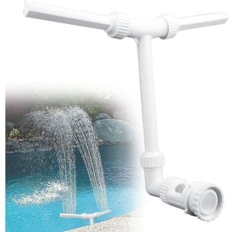 Vit poolvattenfall, poolfontän, poolsprinkler, poolluftare, justerbart hydrodynamiskt poolvattenfall, utomhusträdgård, lämplig för 1,5