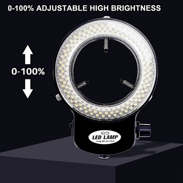 144 LED miniskoopin rengasvalo 0 - 100% säädettävä lamppu miniskoopin rengasvalolle