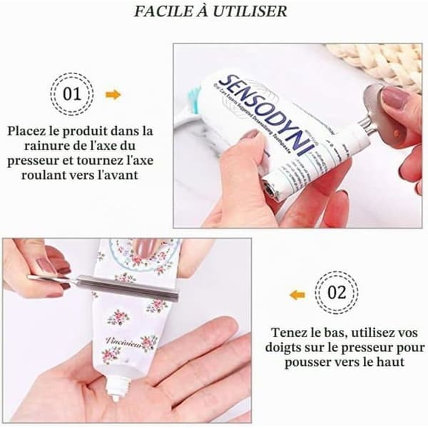 Tubesqueezer i rustfrit stål - 1 stk. - Elegant sølvdesign - Jævn ekstraktion uden spild - Til badeværelset
