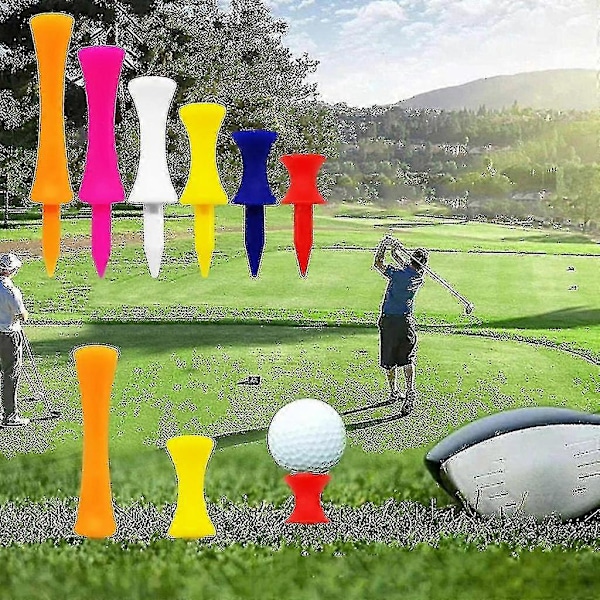 50 st Golf-peggar Steg Ner Plast Okrossbara Återanvändbara Bulk Professionell Höjd 38mm Pink