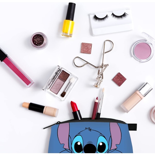Lilo & Stitch - Toilettinen matkakassi, söpö kosmetiikkakassi, pussi, lompakko, vetoketjullinen kynäkotelo, vedenpitävä kylpyhuone-, kuntosali-, lentokenttä-, meikkikassi, järjestäjä, säilytystila Say Hi