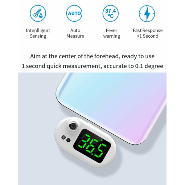 Smartphone-termometer USB K8, Apple-gränssnitt svart K7 - Apple-gränssnitt svart K7