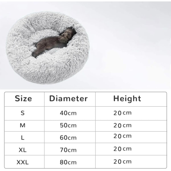 Kattsäng, Kudde Fluffig, Mjuk för Katter Hundar (Ljusgrå 60cm) light gray 60cm