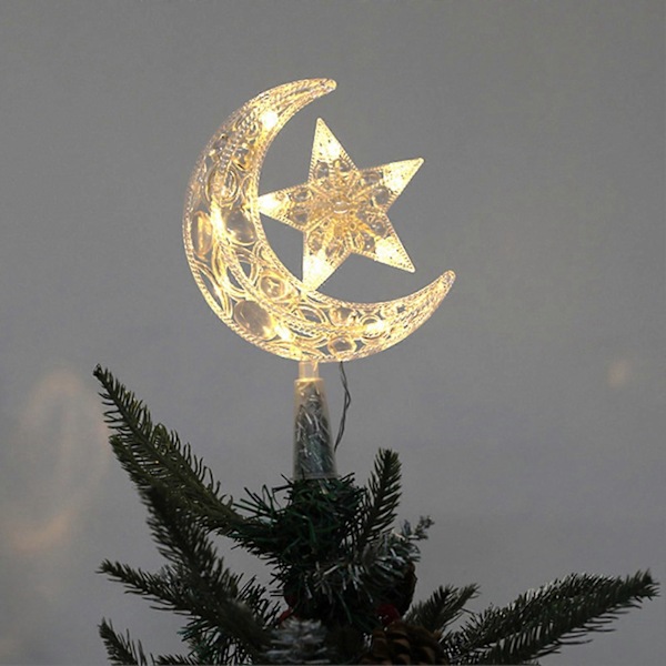 Joulukuusen Huipputähti Luova Muoto Paristoilla Toimivat LED-Valot Loistava Joulukuusen Huipputähti 3D Viisikärkinen Tähti Koriste Juhlatarvikkeet KAESI Multicolor
