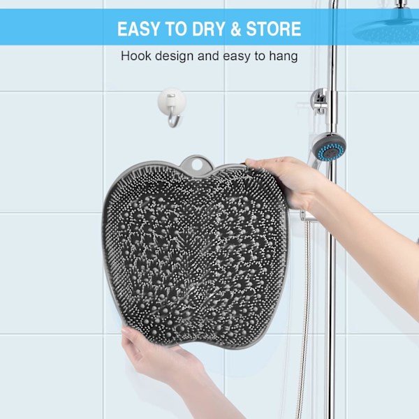 Duschslippa för fötter, fotrengöringsmatta med massagefunktion och halkfria sugkoppar - Rengör, exfolierar, lindrar trötta fötter