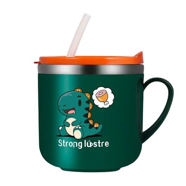 Wharick 270ml Læringskopp for Drikking Enkel å Bruke Praktisk Søt Dinosaur Barn Sippy Cup for Barn Green
