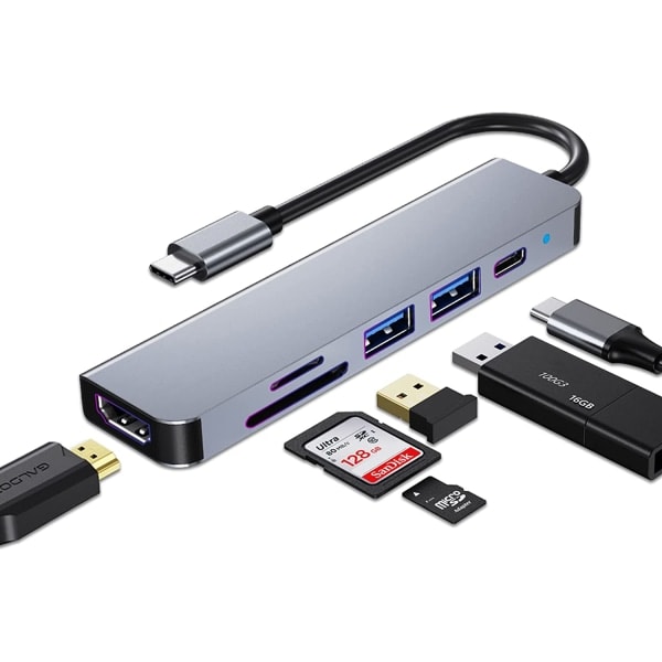USB-C-hub, Multiport USB-C-adapter för MacBook Pro & Air-tillbehör