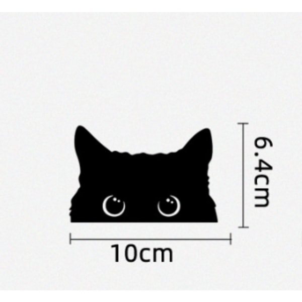 Pakke med 6 Søte Katt Kikker Silhuett Klistremerker - Barnerom Dekal - Bil Bumper Klistremerke - Lysbryter Klistremerke - Kanne Klistremerke - Gave (10cm x 6.4cm, Svart)