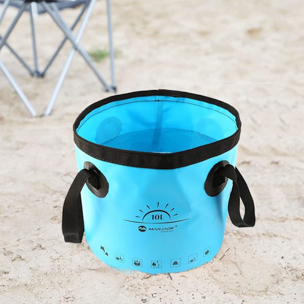 Hopfällbar Hink med Handtag | 10L/20L Lätt Vikt Bil Tvätthink | Flerfunktions Vikbar Blue 10L