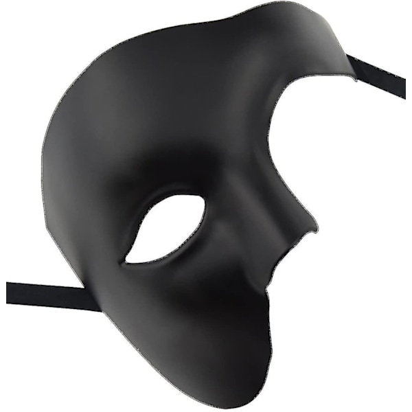 Maskeradmask för män Halloween Fantomen på Operan Black