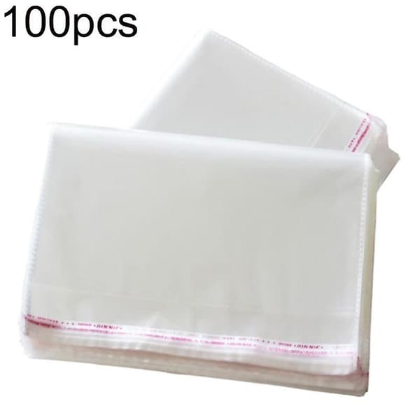 100 st Transparenta Självhäftande Förseglade Plastpåsar Smycken Presentförpackning 9*13cm