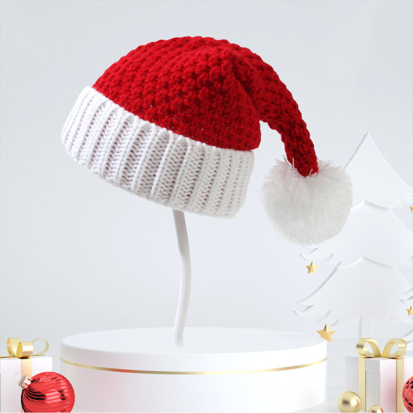 Unisex Julhatt Vinter Varm Stickad Tomtehatt