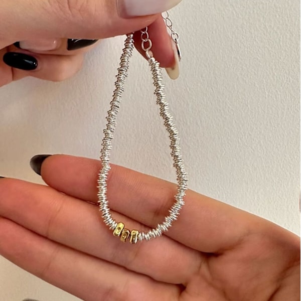 Utsökt cirkelformad roterande silverarmband med lätt lyxig nisch S925 silverpläterad enkel
