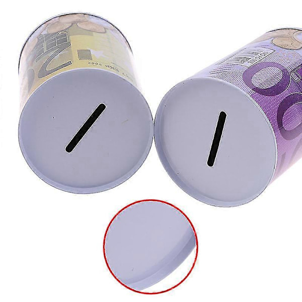 Euro Dollar Sparegris Cylindrisk Pengekasse til Møntindbetaling 7,5x11 20 Euro Appearance