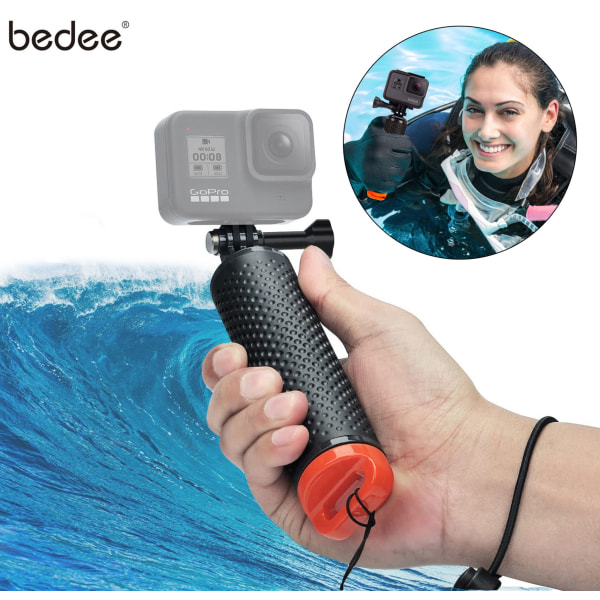 Flytande handgrepp Undervattenshandstick Monopod Selfie Stick Ergonomisk för actionkameror orange