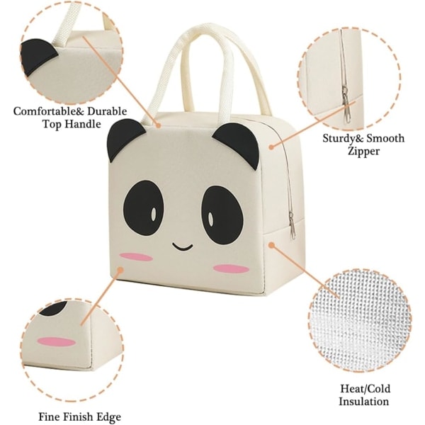 Isolerad lunchväska Tote Bag för kvinnor Bred öppen isolerad kylväska Vattentät termisk läckagesäker arrangör för utomhuspicknick Arbete