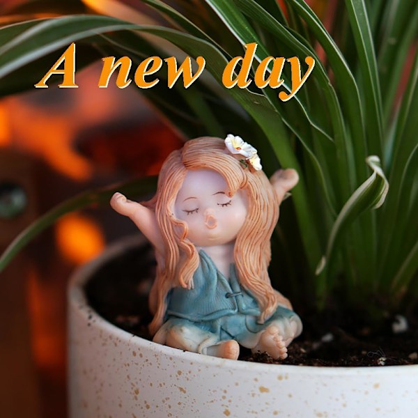 Miniature Fe-Havefigur til Fe-Have - Drømmende Fe-Statue Wake Up Fairy