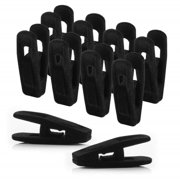 Black Velvet Hanger Clips paket med 20, halkfria sammetsclips, hållbara black