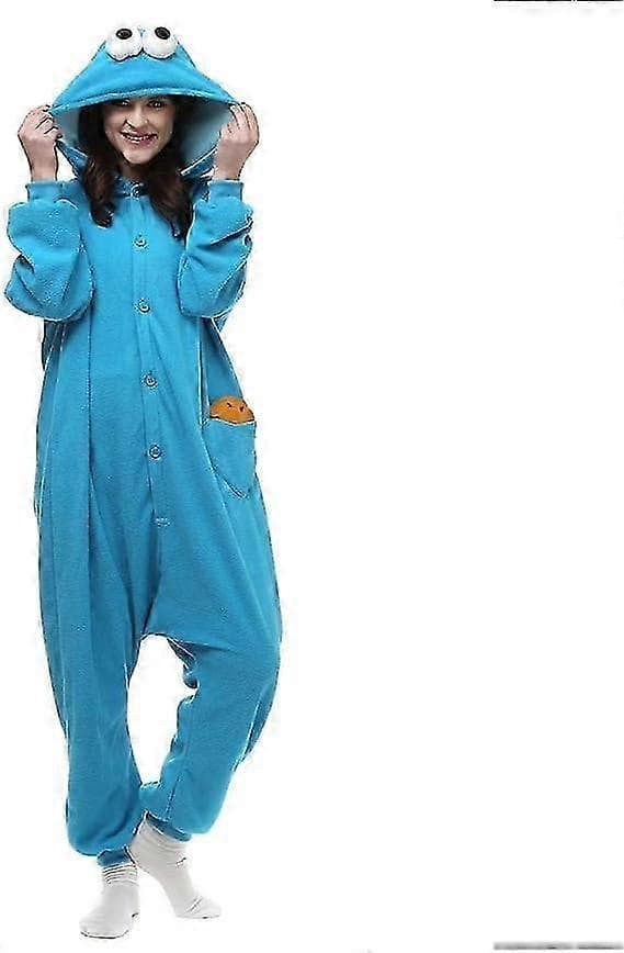 Aikuisten Seesamikatu Cookie Elmo -asu blue M