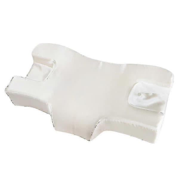 Anti-rynk Nackskydd Skönhetskudde Hotell Skönhetssalong Långsam Återhämtning Memory Foam Kudde White satin