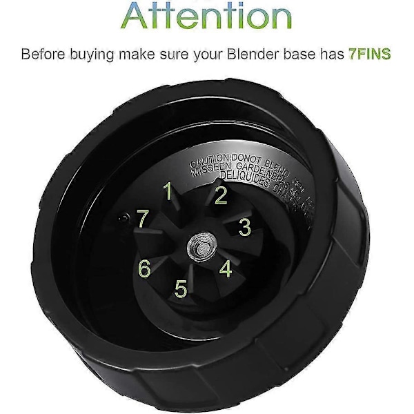 Ninja Blender Reservedele 6/7 Finner Ninja Blender Knivblad, Kompatibel Med Nutri Ninja Blendere 7 Fins