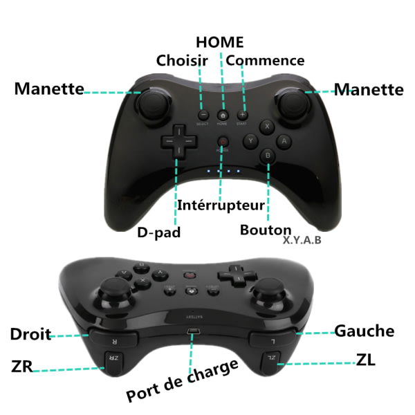 Pro Controller för Nintendo Wii U (vit)