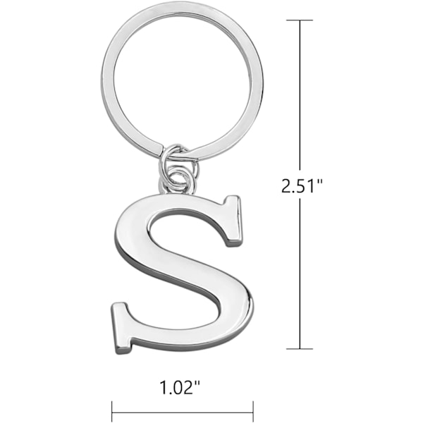Nøglering Bogstav - Initial Alfabetet Nøglering Charm Bogstav S