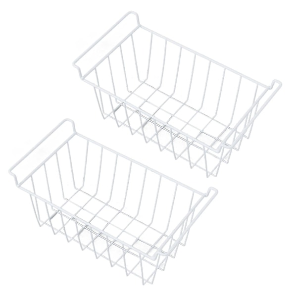 2 stk Frysertråd Oppbevaringskurv Organizer Bin Henger Metallstativ Med PE Belegg L-dwdz 44.5X24.5X20CM