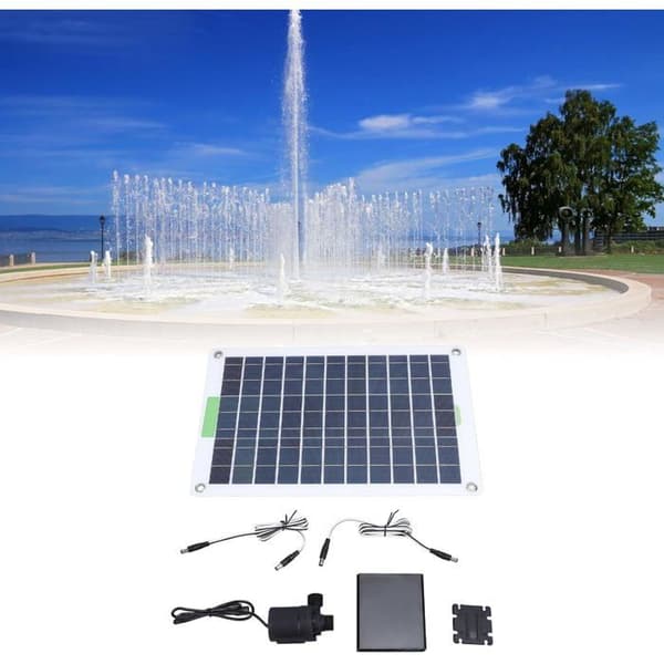 Solvattenpumpkit, 20W Professionell Monokristallin Kisel, Soldriven Vattenfontänpump för Trädgård