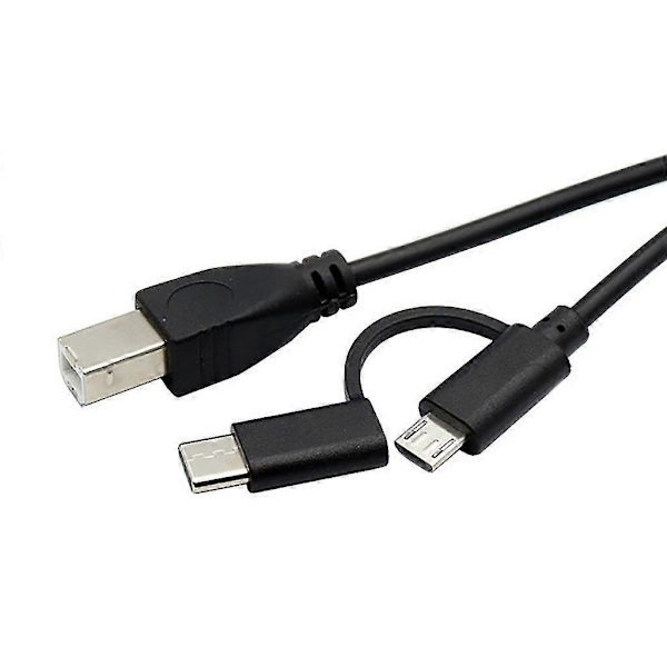 Smartphones til Printer OTG Kabel Micro USB & Type C til USB-B Ledning Datakabel 2m