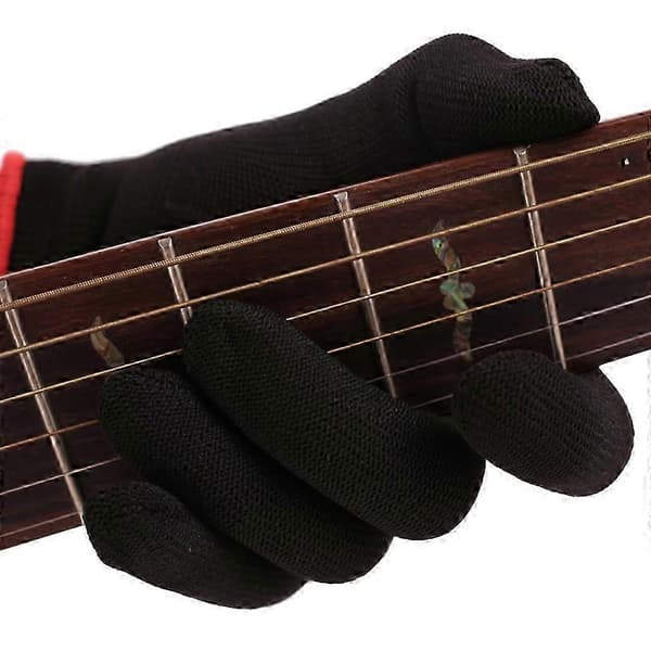 2 stycken Musiker Övnings Fingertopp Vänster Höger Hand Handske Gitarr Bas Handskar M