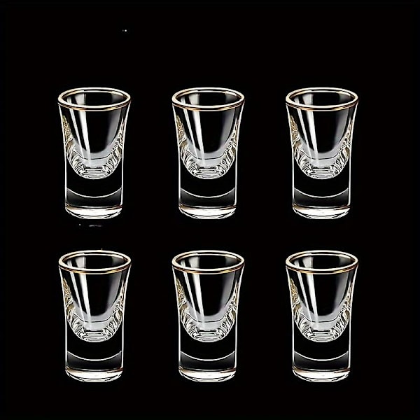 6 stk, 15 ml/0,5 oz Mini Shotglass for Bar, Pub, Club, Restaurant og Hjemmebruk - Perfekt for å Nytte Dine Favoritt Drikker